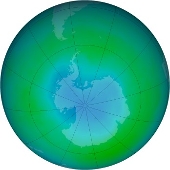 Antarctic ozone map for 1989-04